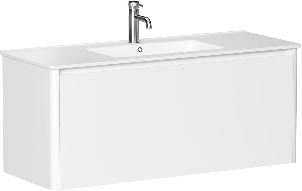 Тумба с раковиной Allen Brau Gravity 120 подвесная, 1 ящик, белый матовый