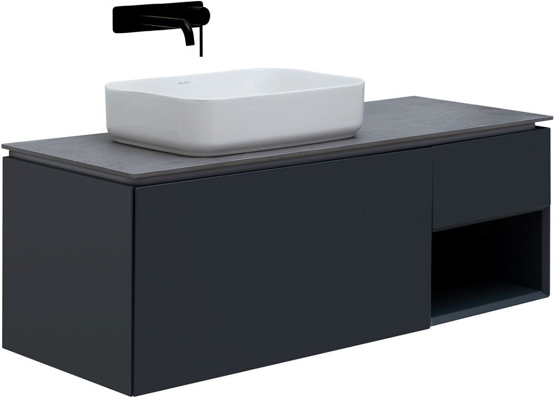 Тумба со столешницей Allen Brau Infinity 120 L подвесная, с подсветкой, антрацит матовый