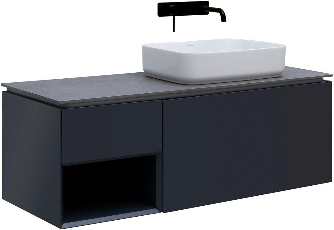 Тумба со столешницей Allen Brau Infinity 120 R подвесная, с подсветкой, антрацит матовый