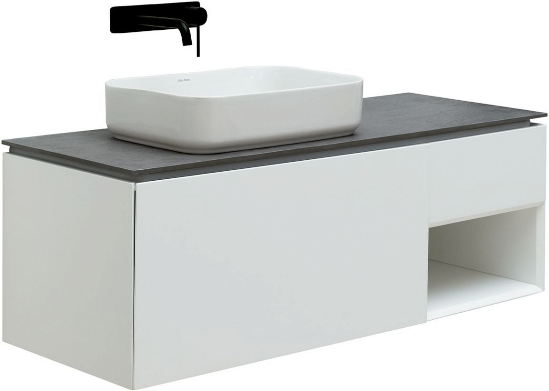 Тумба со столешницей Allen Brau Infinity 120 L подвесная, с подсветкой, белый матовый