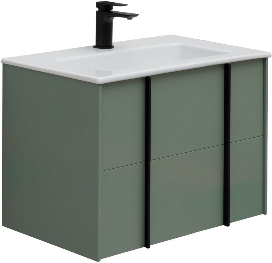 Тумба с раковиной Allen Brau Reality 70 подвесная, олива матовый