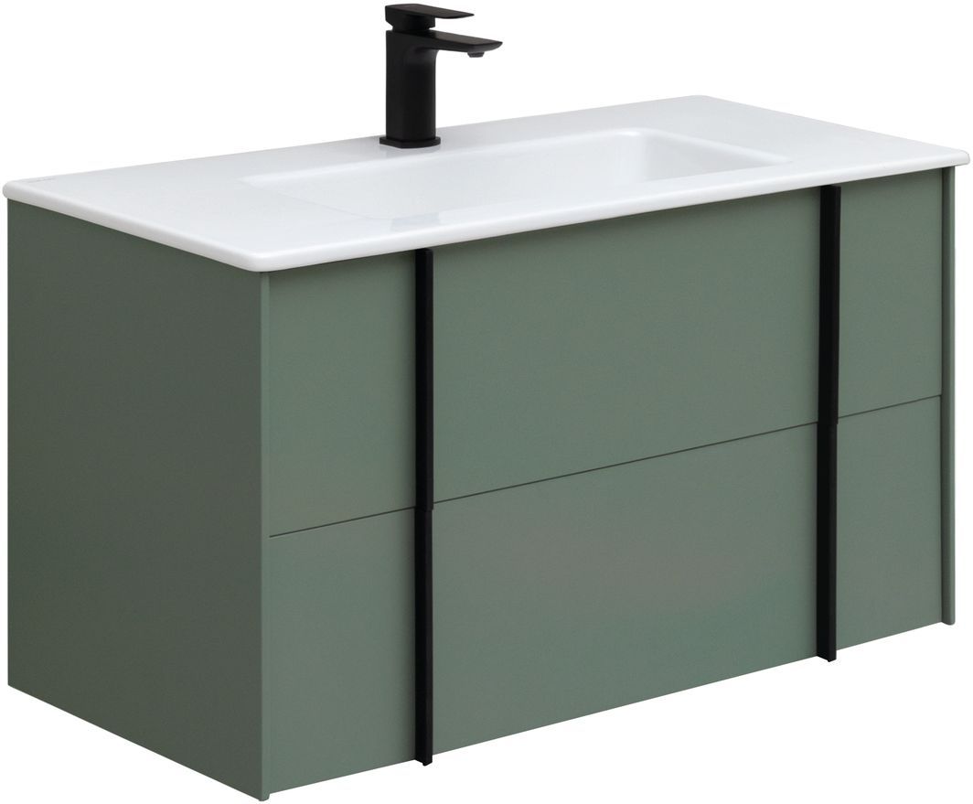 Тумба с раковиной Allen Brau Reality 90 подвесная, олива матовый