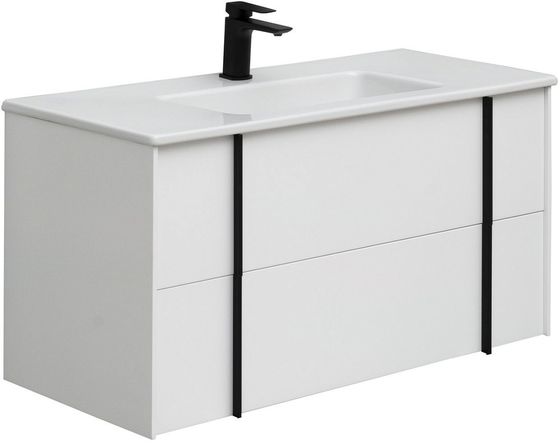 Тумба с раковиной Allen Brau Reality 100 подвесная, белый матовый