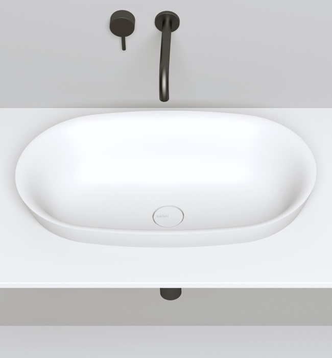 Раковина Salini Marea 01 встраиваемая сверху 65х39 см, белая матовая S-Stone 1802201M