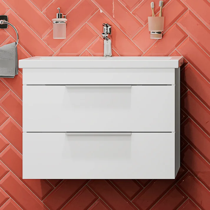 Тумба с раковиной STWORKI Копенгаген 70 подвесная, белый