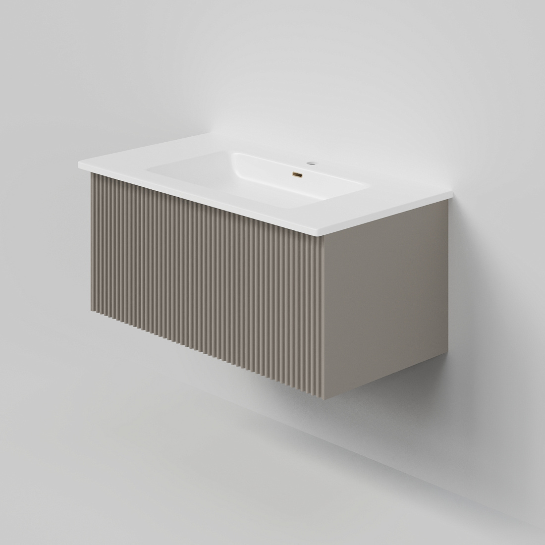 Тумба с раковиной La Fenice Terra 80 подвесная, 1 ящик, бежевый матовый