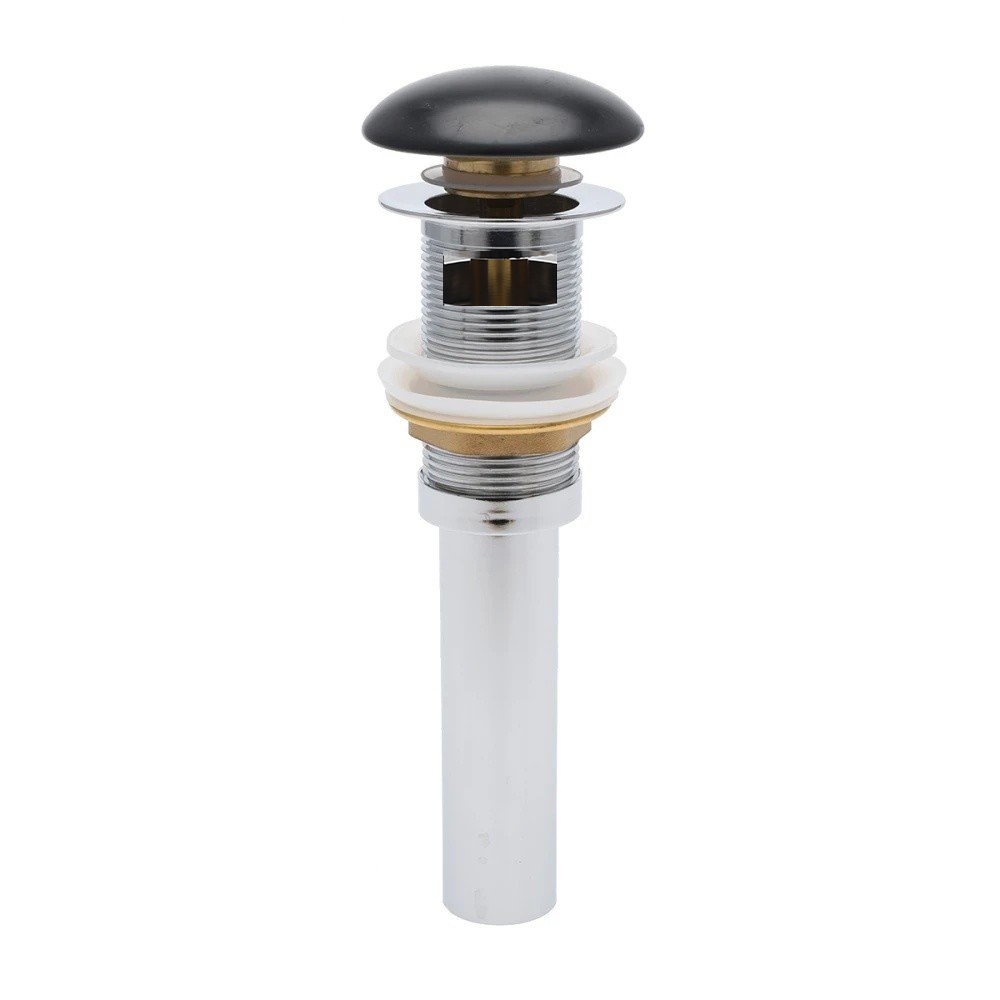 Донный клапан для раковины AQUAme AQM7002-1MB с переливом, черный матовый