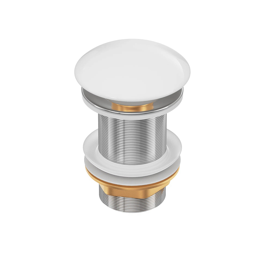 Донный клапан для раковины Pragma HME5.GWCO.001 без перелива, керамический, белый