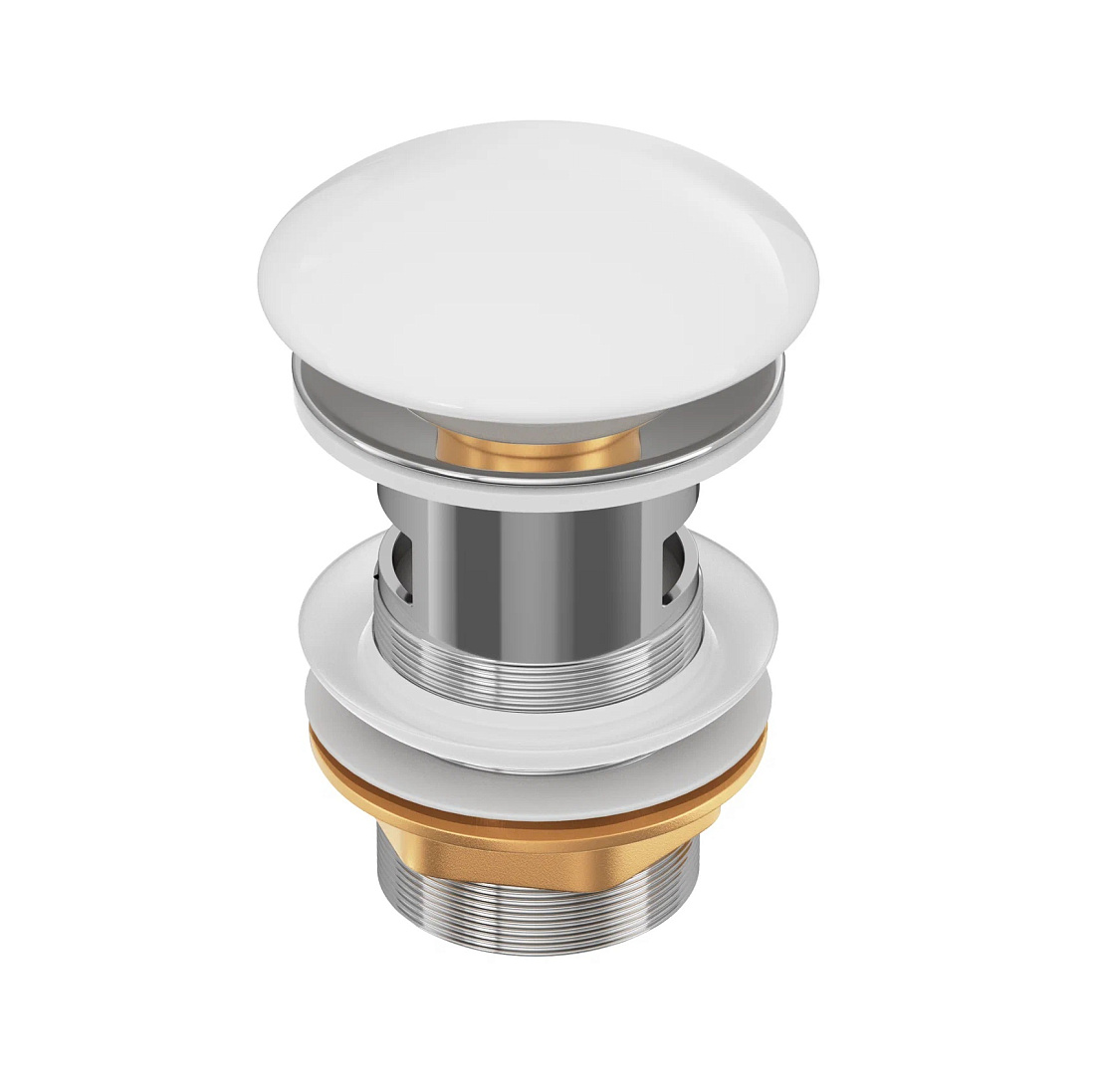Донный клапан для раковины Pragma HME5.GWCW.002 с переливом, керамический, белый