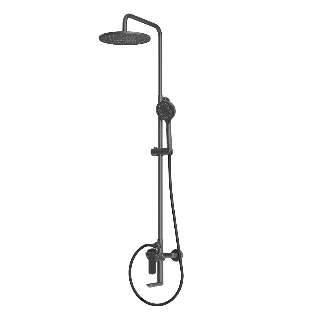 Душевая стойка Pragma Teiden TDN3.BFSS.014 со смесителем, черный матовый