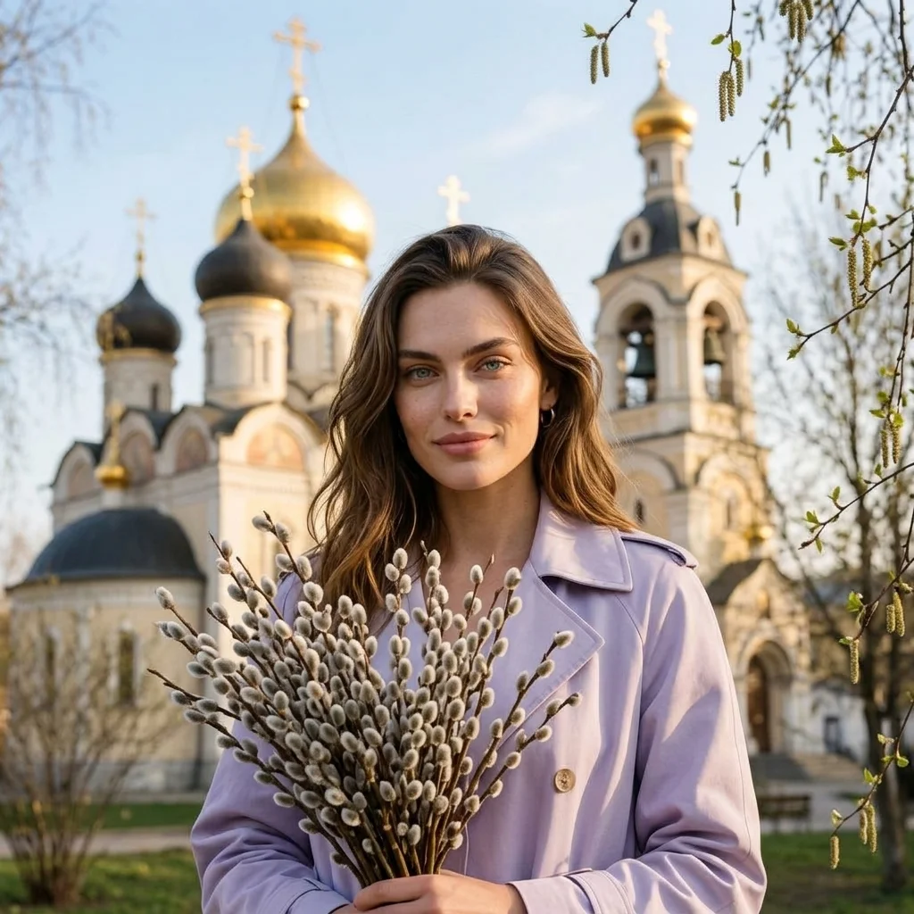 С Вербным Воскресеньем — иллюстрация ИИ-стиля