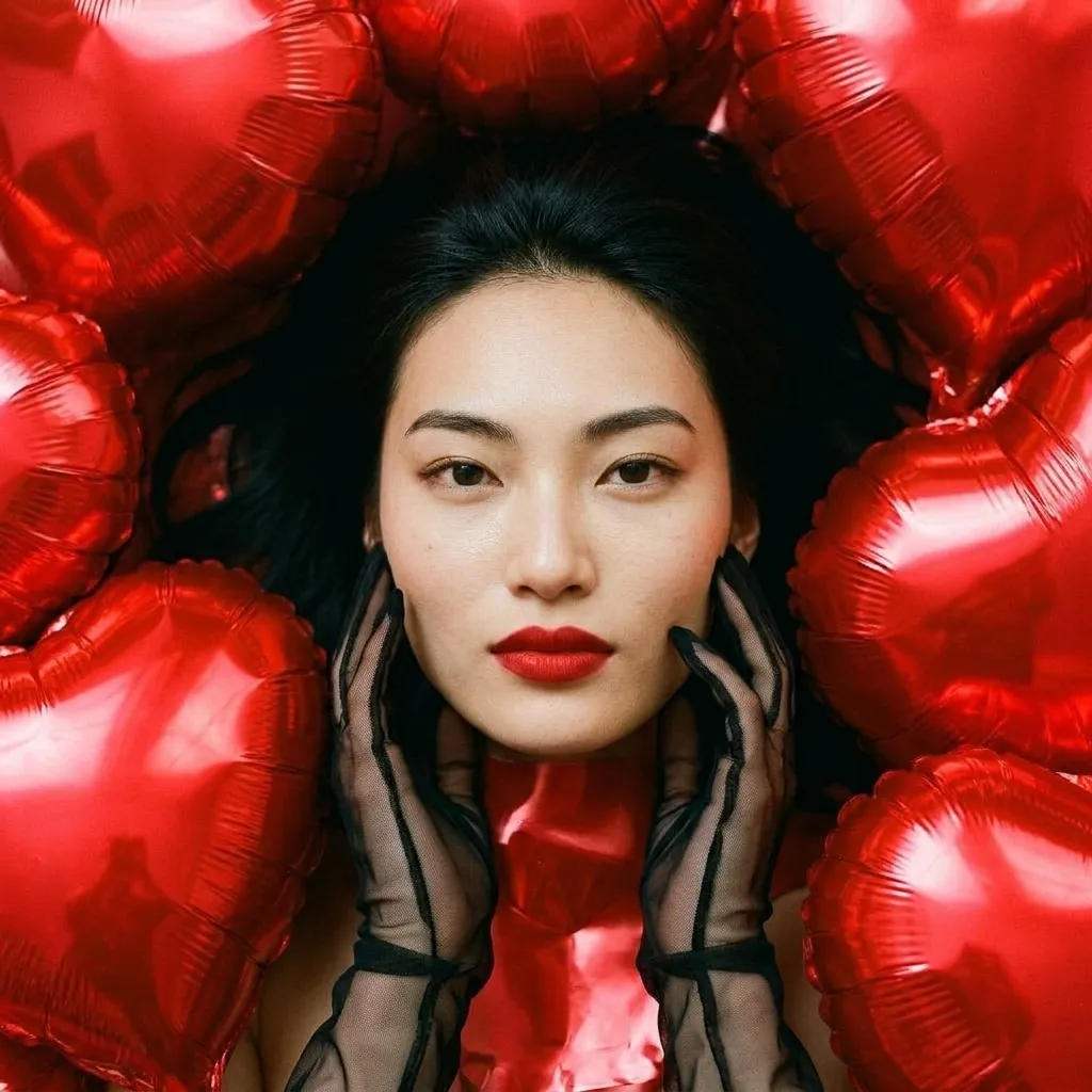 Среди шаров-сердец