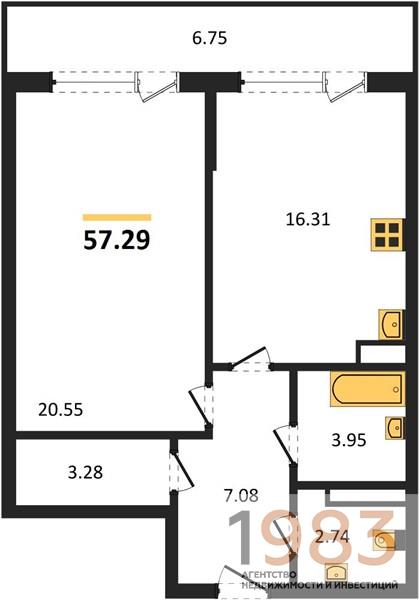 Квартира 1-комнатная квартира