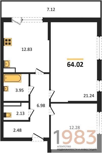 Квартира 2-комнатная квартира