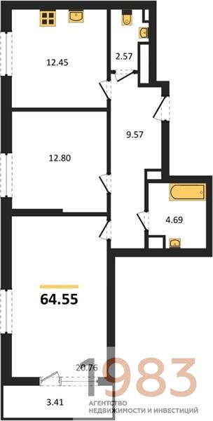 Квартира 2-комнатная квартира