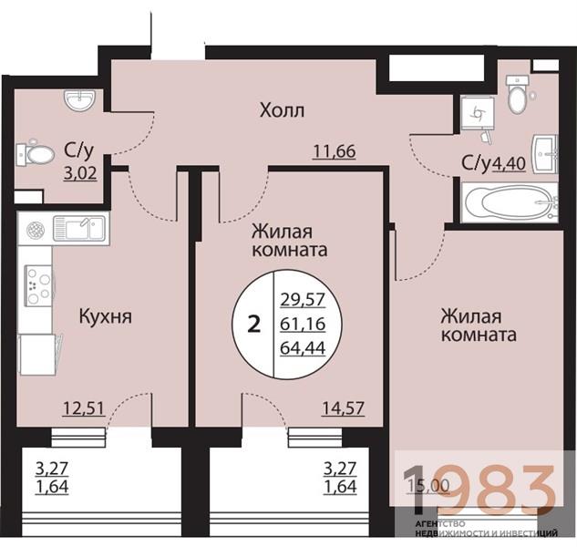 Квартира 2-комнатная квартира