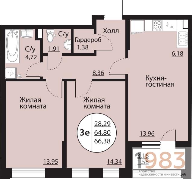 Квартира 2-комнатная квартира