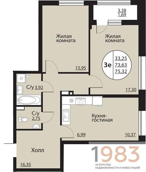 Квартира 2-комнатная квартира