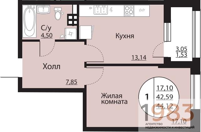 Квартира 1-комнатная квартира