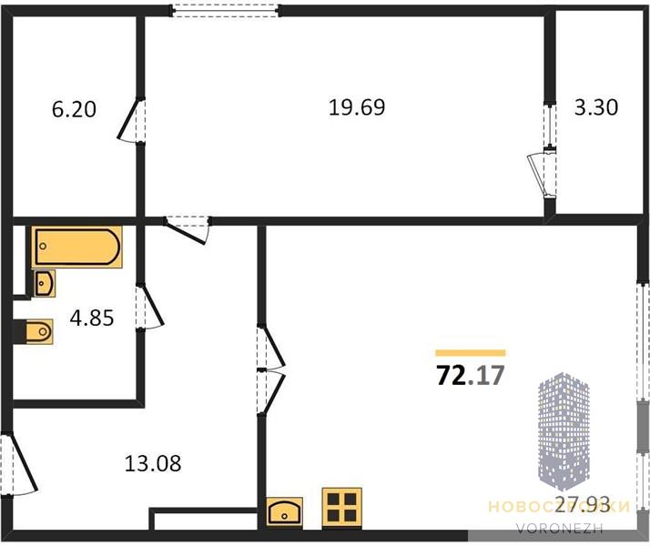Квартира 1-комнатная квартира