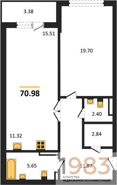 Квартира 1-комнатная квартира