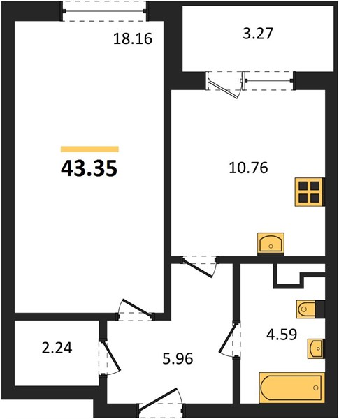 Квартира 1-комнатная квартира