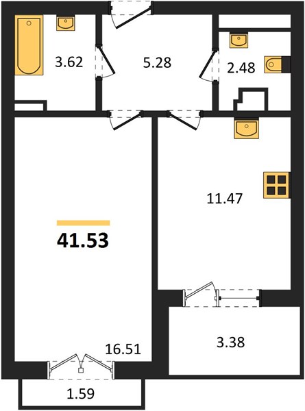 Квартира 1-комнатная квартира