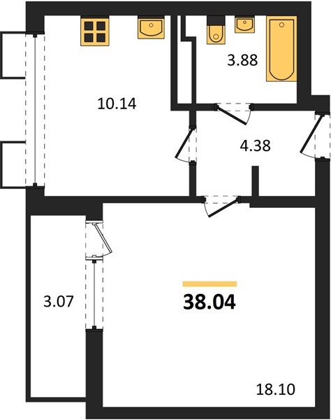 Квартира 1-комнатная квартира