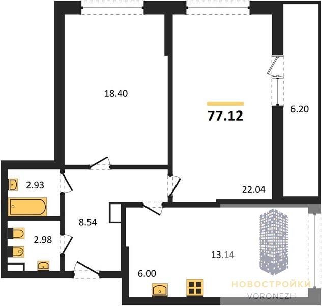 Квартира 2-комнатная квартира