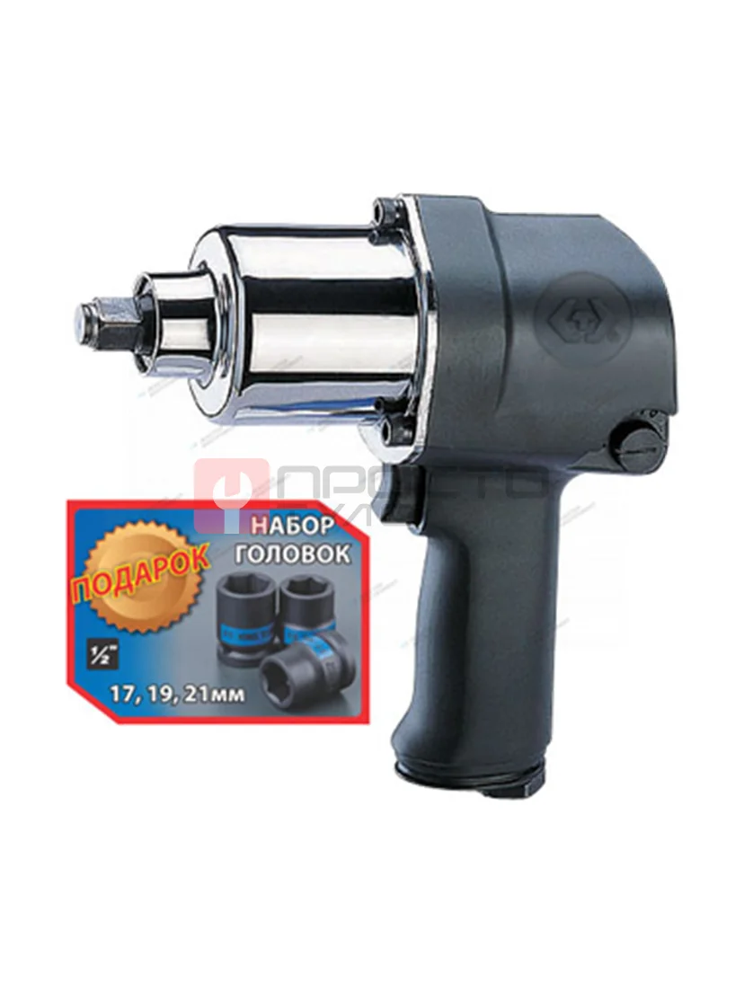 пневмогайковерт 1/2", 881 нм, в комплекте 3 торцевые головки kingtony p33411-050b