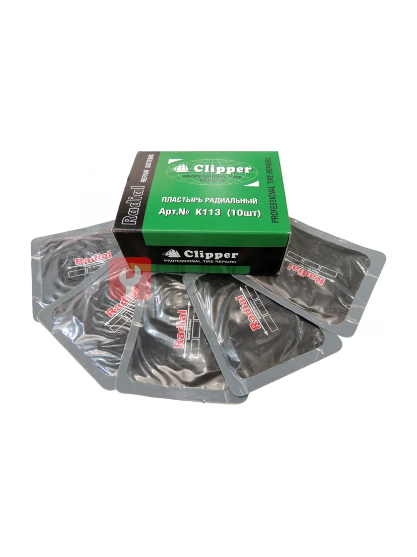 CLIPPER НАБОР ЗАПЛАТ K114 кордовые для боковых порезов 95*102мм (1 слой корда) (10шт.)