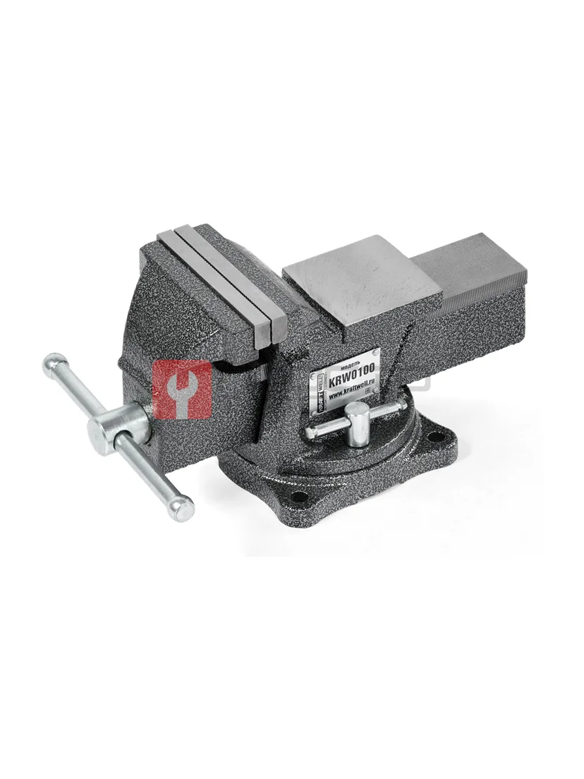KraftWell KRW0100 Тиски слесарные вращающиеся 100 мм