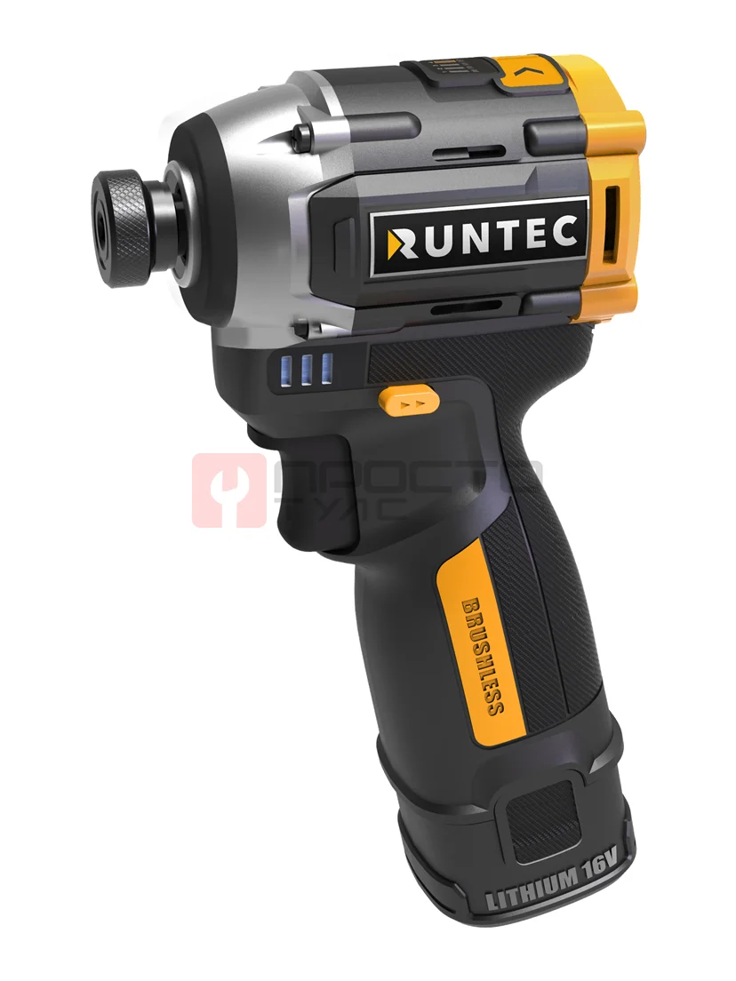 RUNTEC RT-ED133 Винтоверт ударный аккумуляторный RUNTEC PRO 1/4", 16В, 2*2Ач, 150Нм