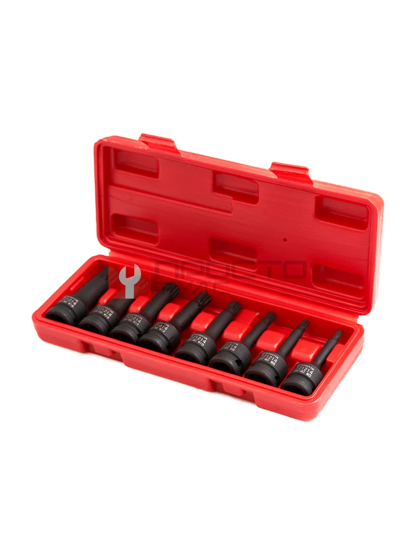 ST243 Набор головок ударных ROSSVIK 1/2", Spline M5-M18, 8 предметов