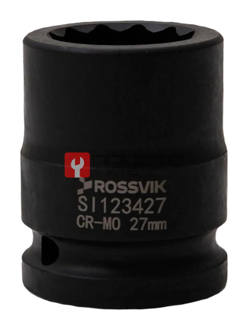 SID123427 Головка торцевая ударная глубокая 12-гранная ROSSVIK 3/4", 27мм