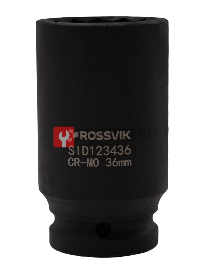 SID123436 Головка торцевая ударная глубокая 12-гранная ROSSVIK 3/4", 36мм