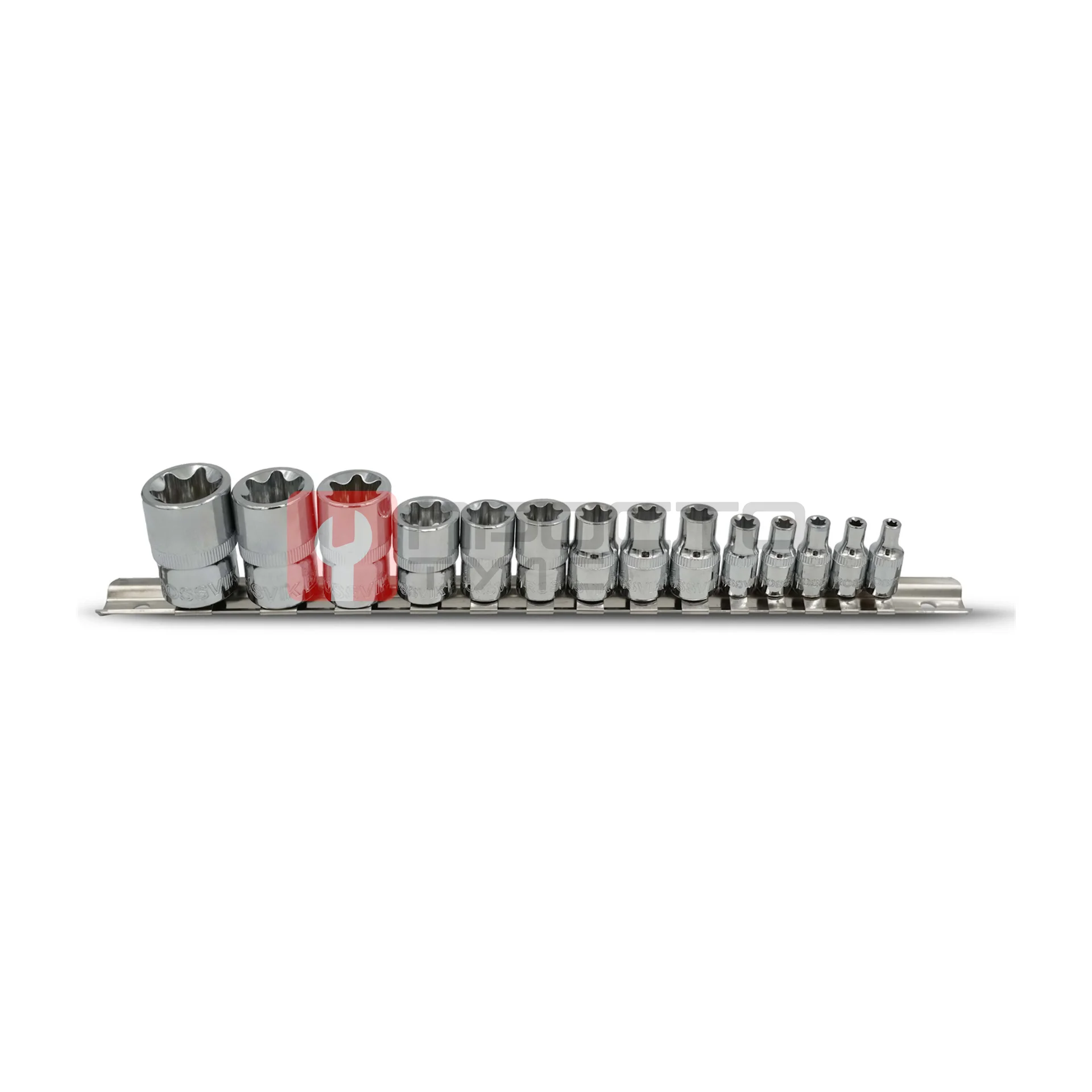 Набор головок на держателе ROSSVIK SST0424, 1/4", 3/8", 1/2", TORX E4-E24, 14 предметов фото (1)
