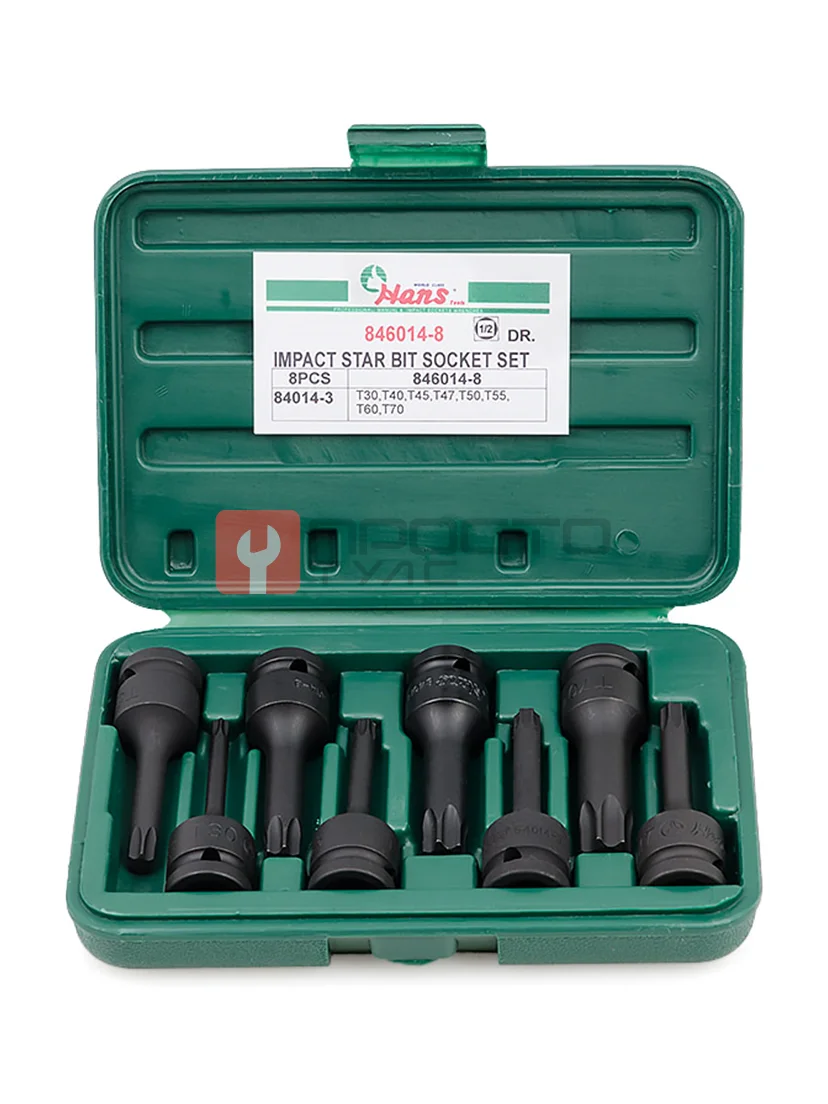 Комплект ударных бит Torx 1/2" Hans, 846014-8