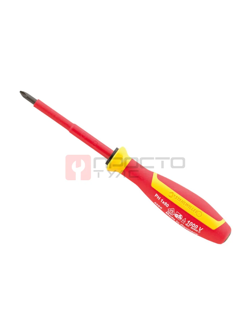 Крестовая отвертка DRALL+ PH0 х60, STAHLWILLE 46653000, 4665 VDE