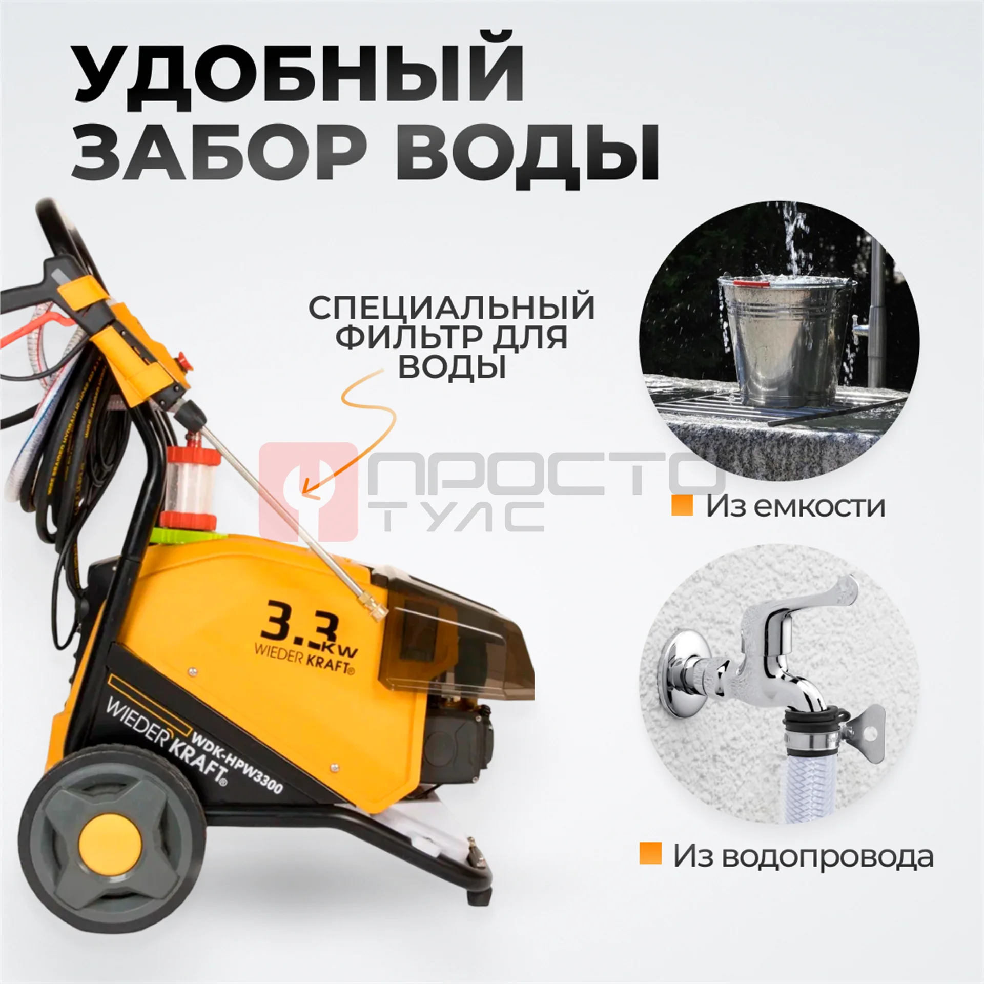WDK-HPW3300 Аппарат высокого давления 3.3КВт; 220В; 150 бар; 780л/ч фото (6)