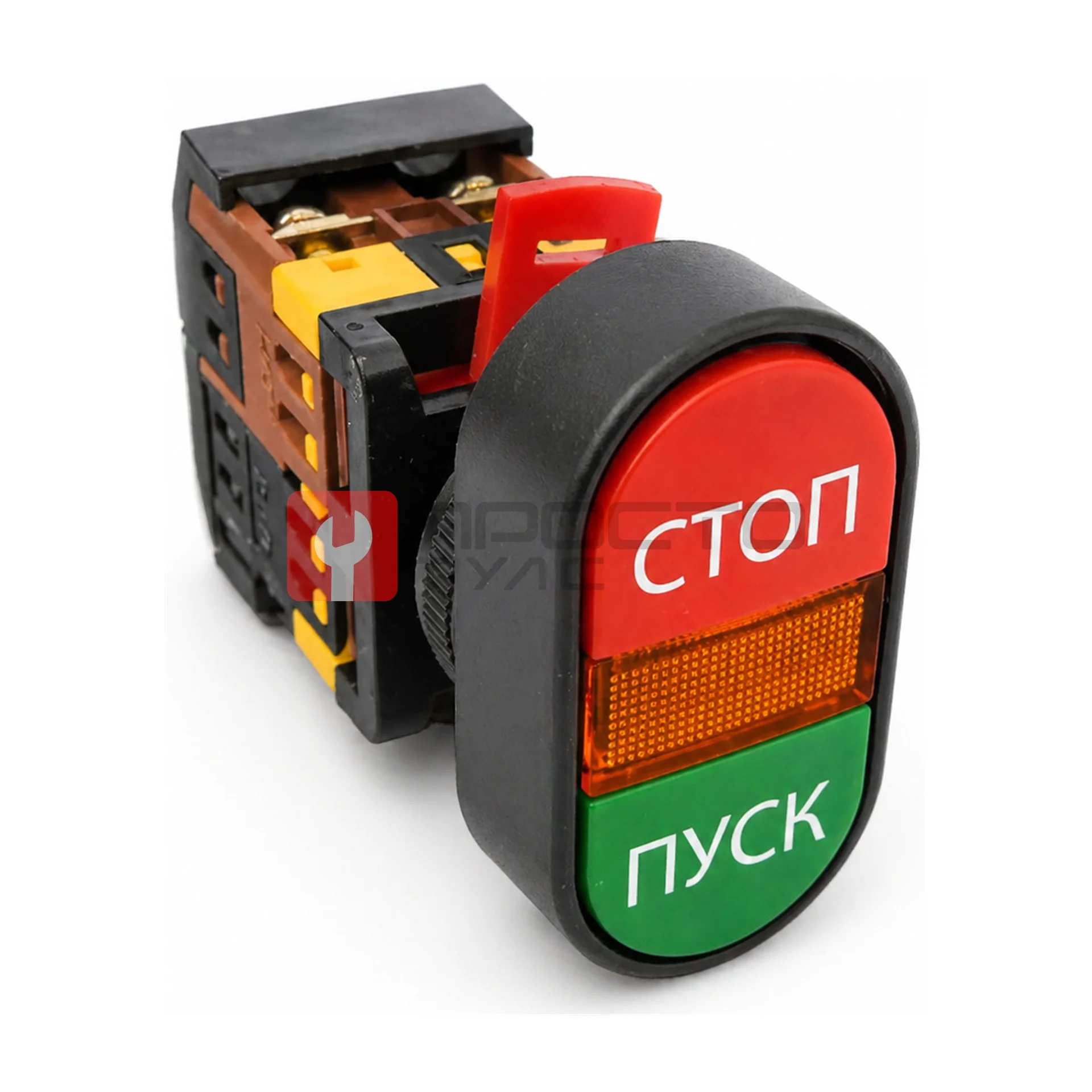 Кнопка "Пуск-Стоп" с подсветкой 230В (комплект в сборе), артикул APBB-22N EKF фото (0)