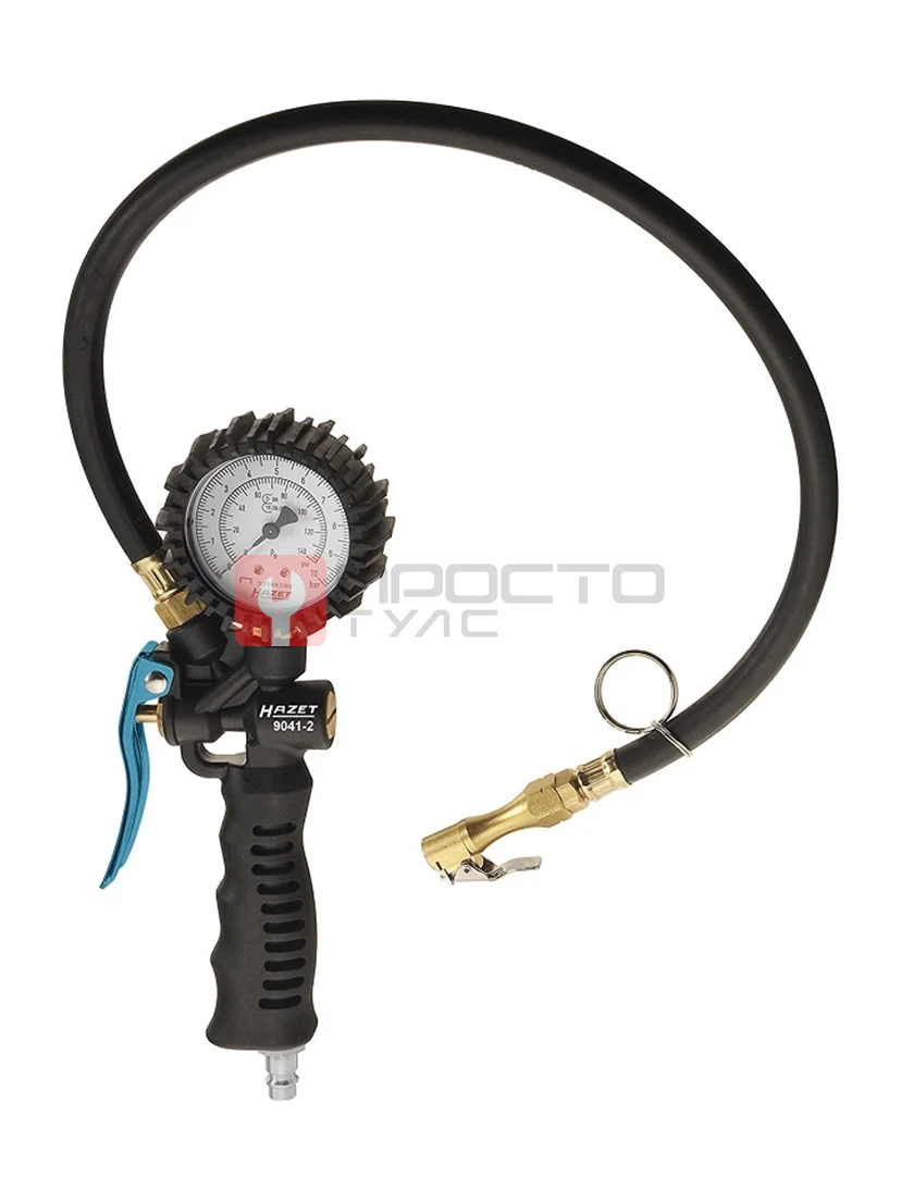 Пистолет подкачки с манометром, калиброванный. HAZET 9041-2