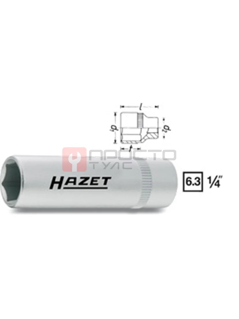HAZET Головка длинная 6-гранная 1/4" 12мм HAZET 850LG-12