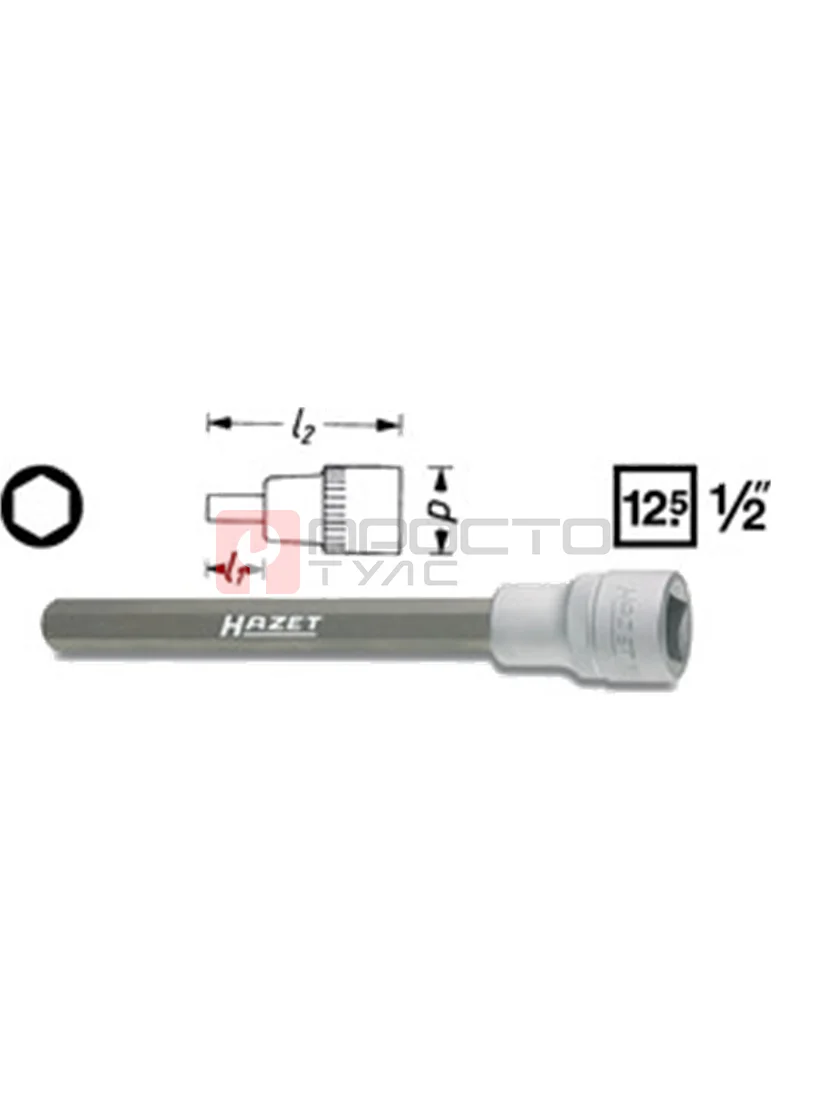 HAZET Головка с шестигранной вставкой 1/2" 5 мм 986LG-5