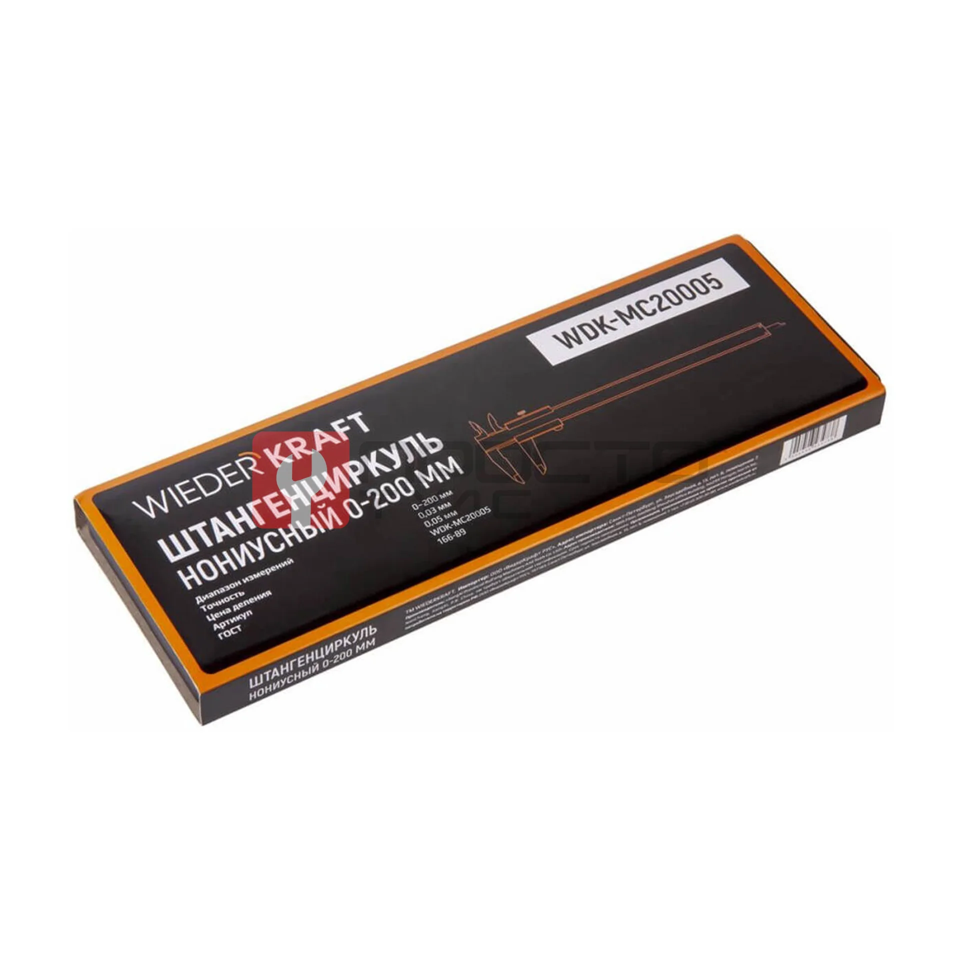 WDK-MC20005 Штангенциркуль нониусный 200 мм, 0.05 мм, тип I, ГОСТ 166-89, со сборной рамкой фото (7)