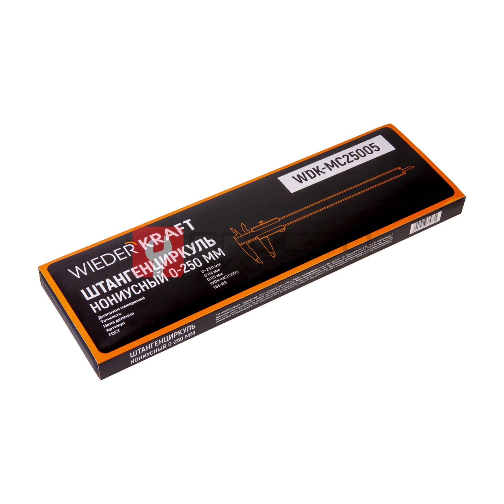 WDK-MC25005-2 Штангенциркуль нониусный 0-250 мм, 0,05 мм, тип II, ГОСТ 166-89 фото (2)