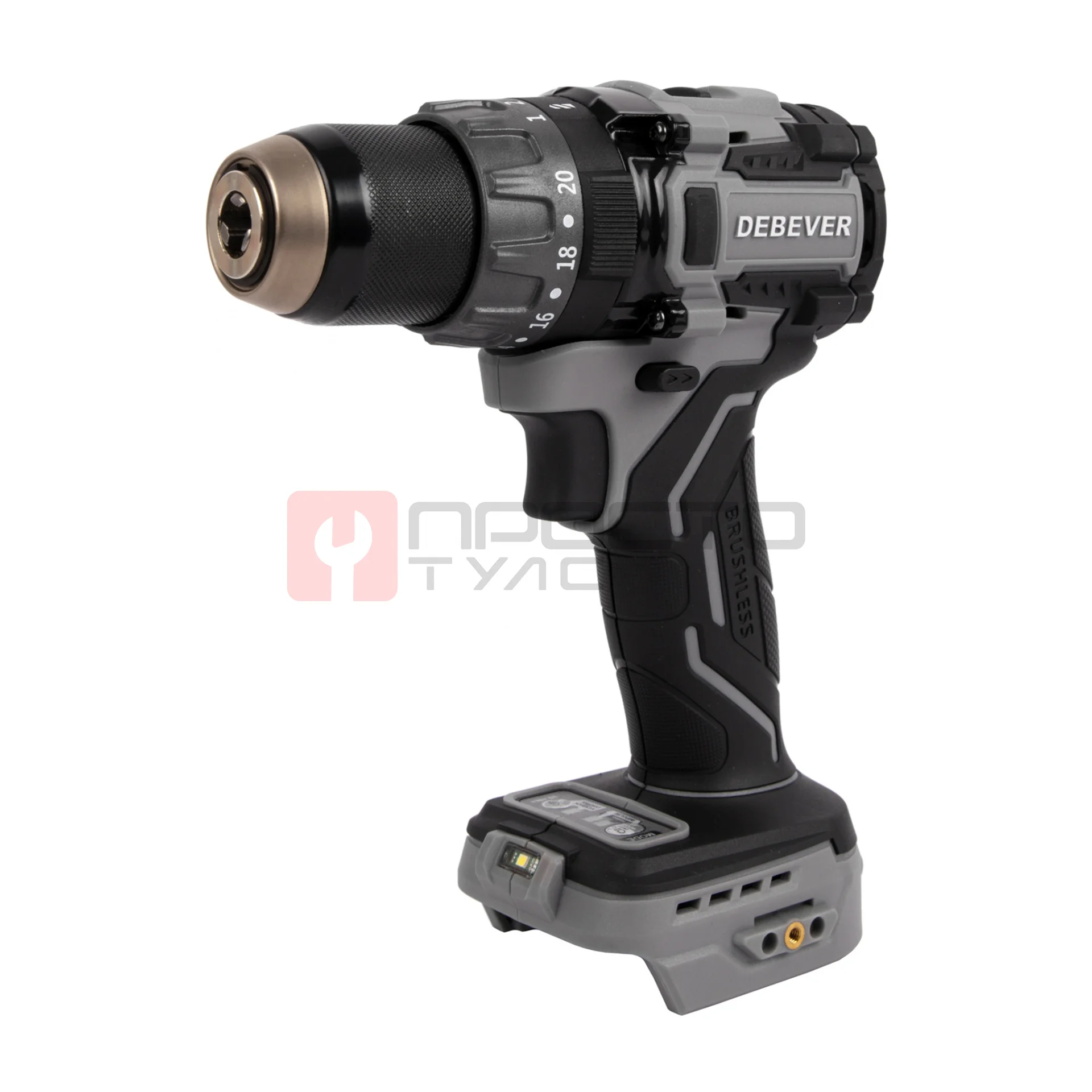 DBE-7332C Дрель-шуруповерт аккумуляторная DeBever бесщеточная, ударная, 85Nm, 20+3, 13мм, 20В фото (0)