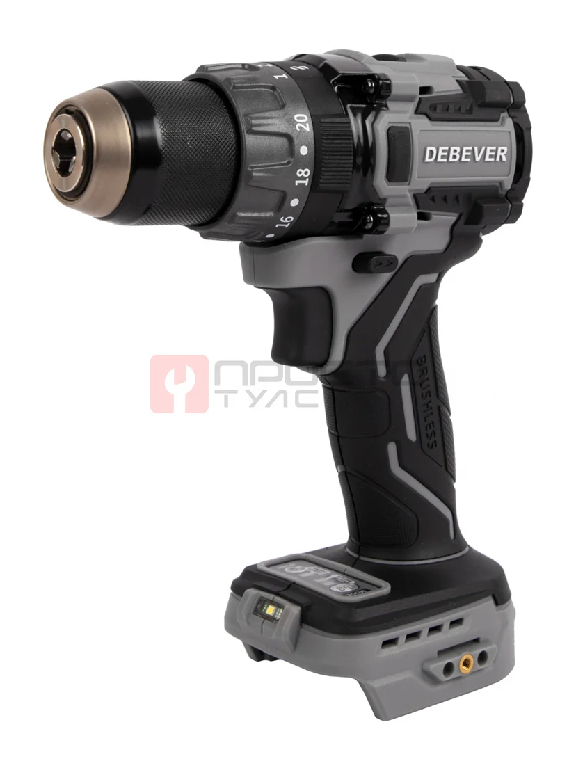 DBE-7332C Дрель-шуруповерт аккумуляторная DeBever бесщеточная, ударная, 85Nm, 20+3, 13мм, 20В