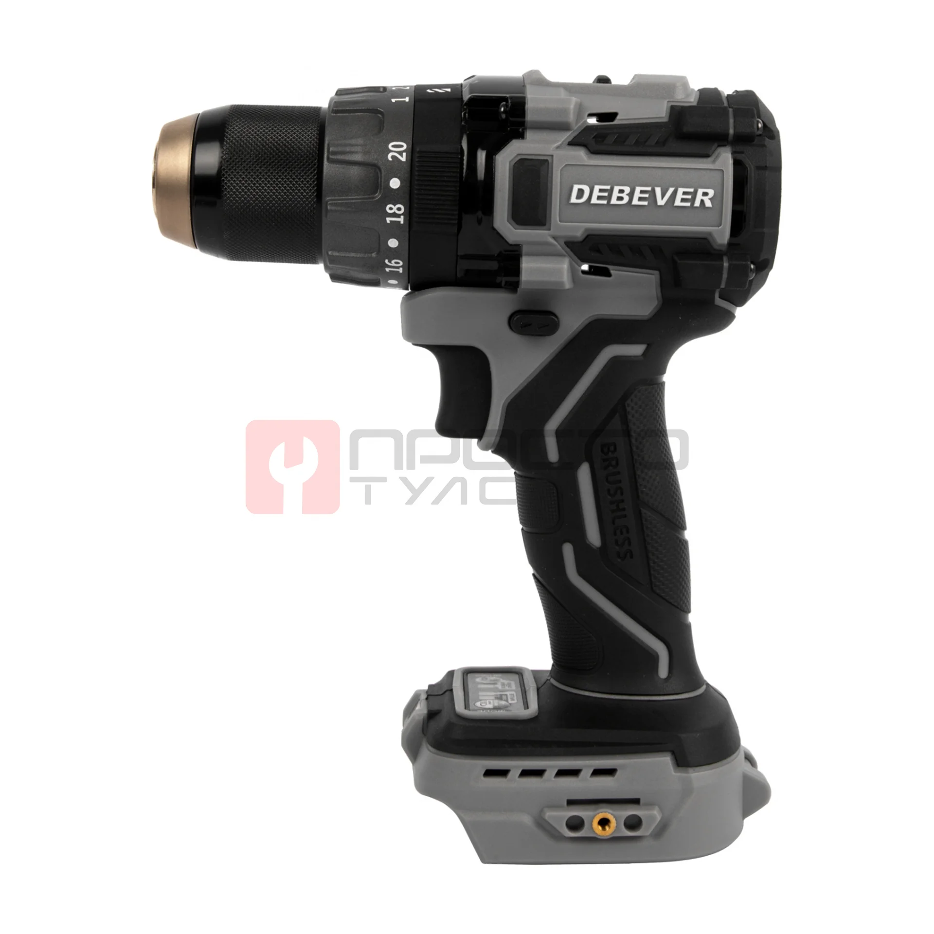 DBE-7332C Дрель-шуруповерт аккумуляторная DeBever бесщеточная, ударная, 85Nm, 20+3, 13мм, 20В фото (4)