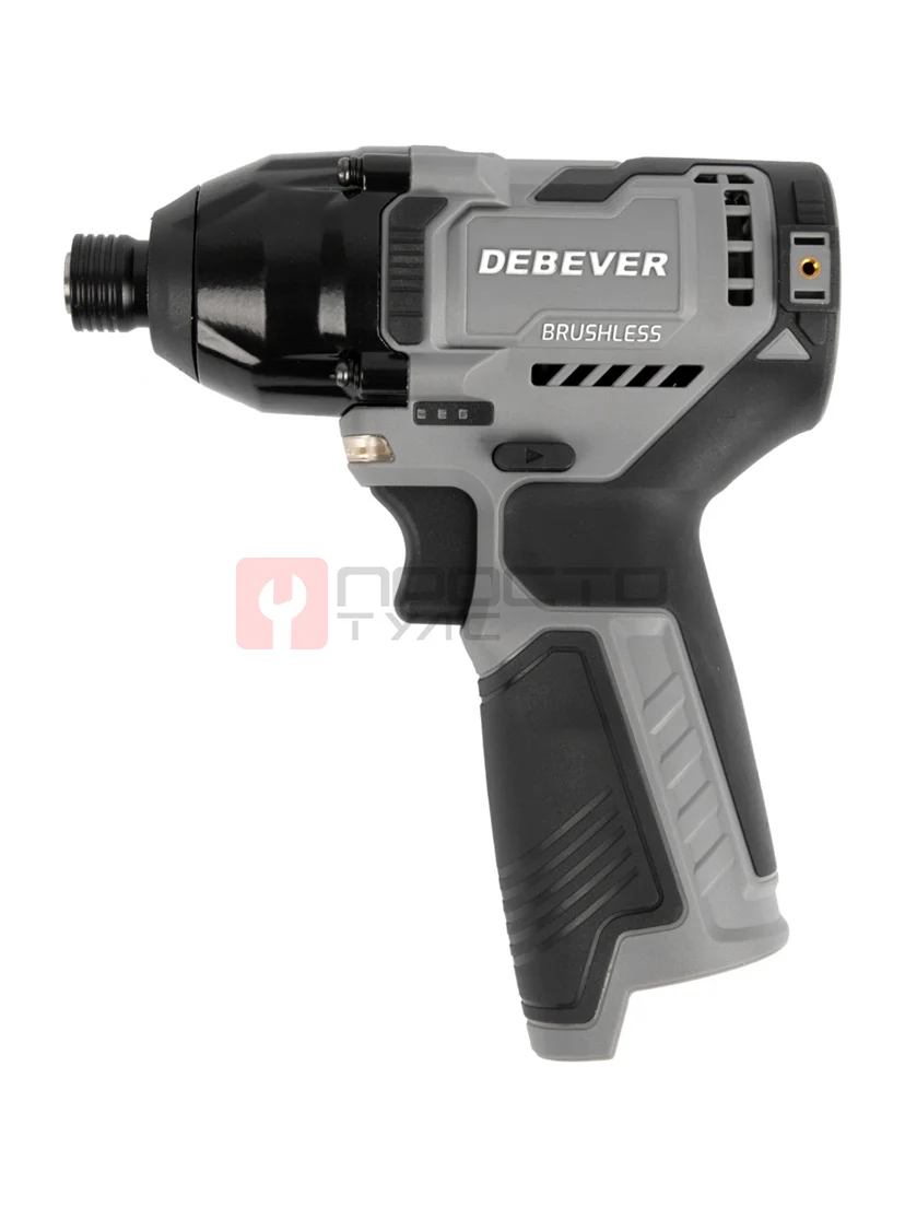 DBE-7361C Винтоверт аккумуляторный DeBever бесщеточный, ударный, шестигранник 1/4", 140Nm, 12В